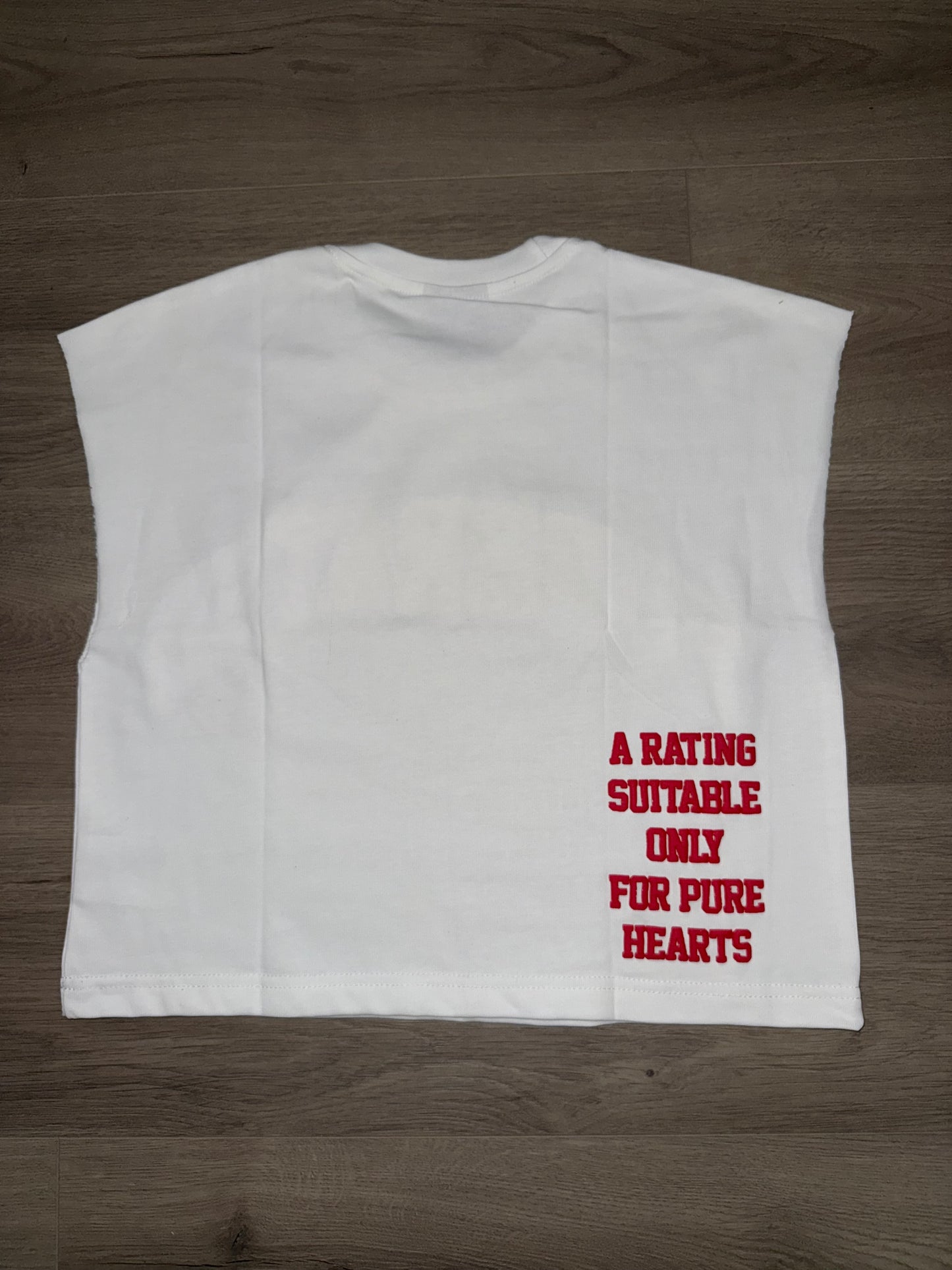 PURERATED Crop SleevelessT Shirt(Red Logo)