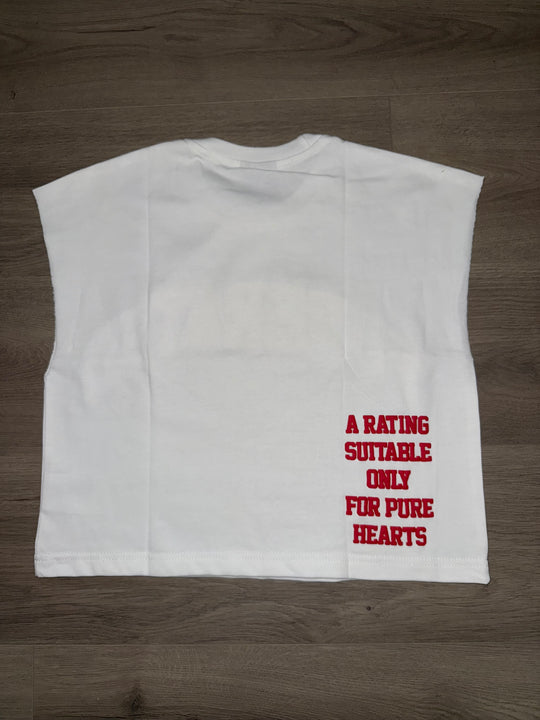 PURERATED Crop SleevelessT Shirt(Red Logo)