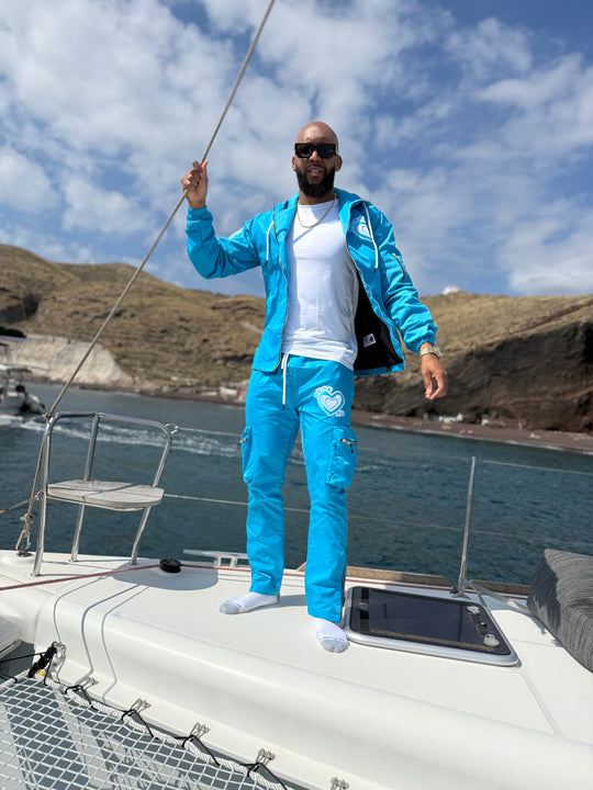 Aqua Blue Nylon Set