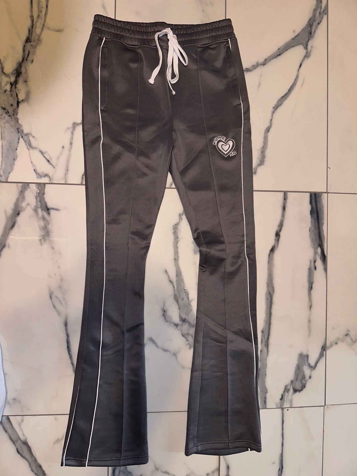 Pure Hearted Stacked Pants (Grey)